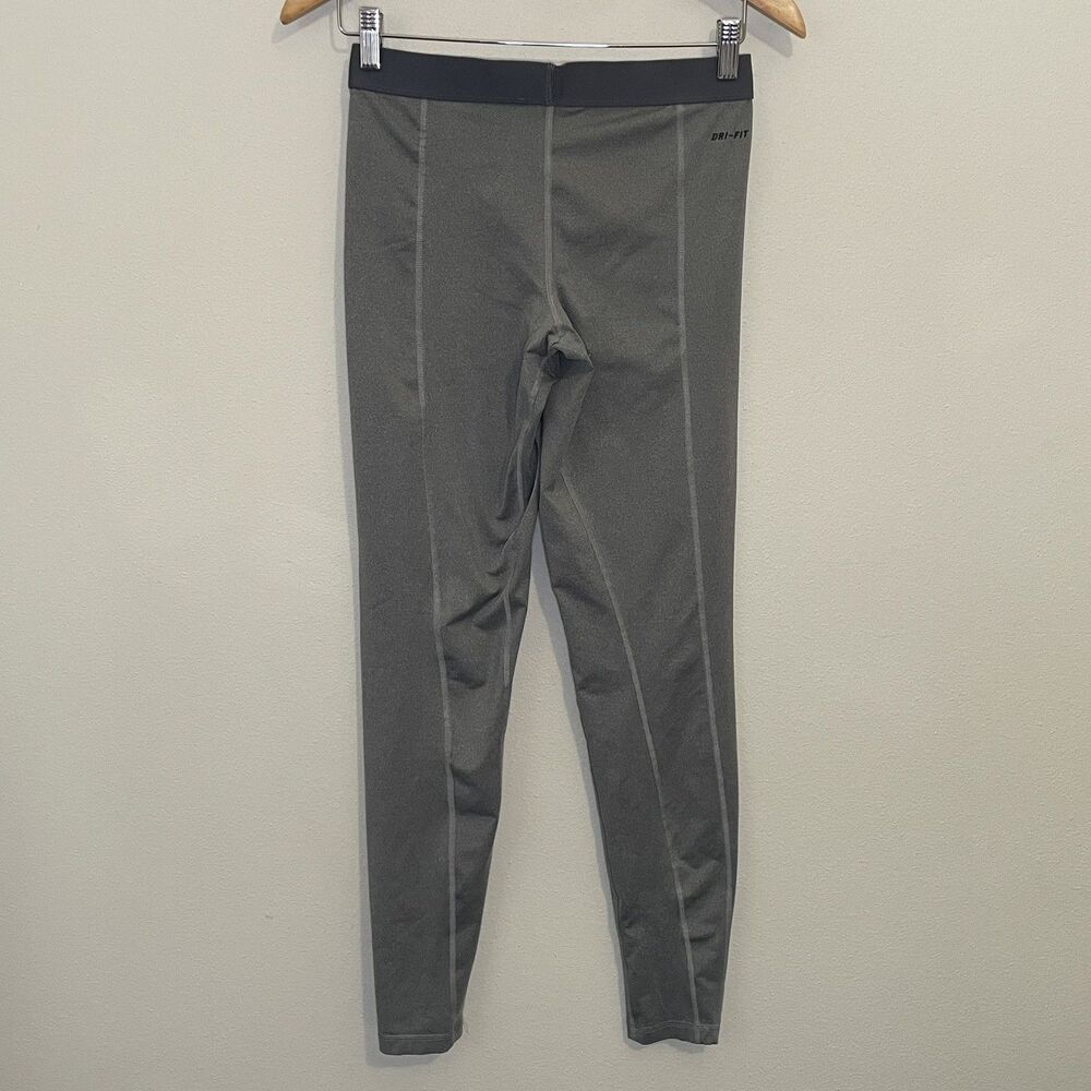 NIKE Pro Dri Fit Leggings Womens M Grey Full Length Mid Rise Running Pants - Picture 5 of 7